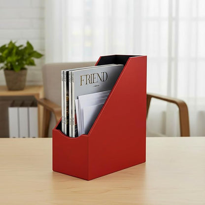 UnionBasic Magazine File Holder, Leatherette Desktop Document Organizer - Image 3