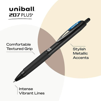 Uniball 207 Plus+ Retractable Gel Pens 12 Pack - Image 3