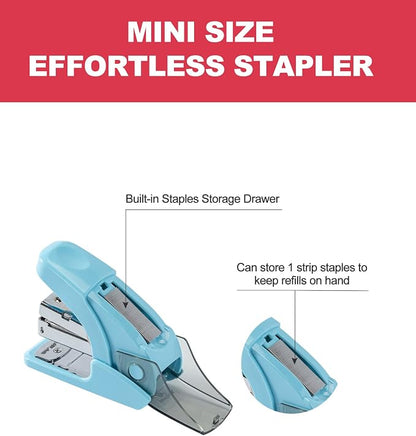 PAPERPAL Effortless Mini Stapler Set, 20 Sheet Capacity, Light Blue | Mini - Image 3