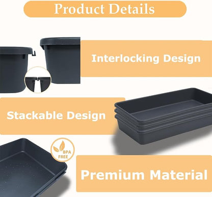 3PCS Large Plastic Drawer Organizer, Large-size Storage Bins, Organization and - Image 5