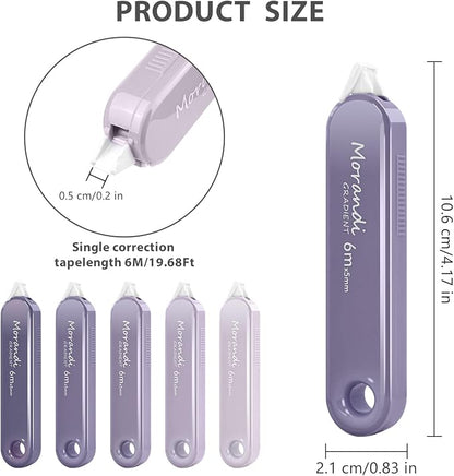 5-Piece Correction Tapes, Aesthetic Cute White Pull Out Tape, Quick Dry - Image 2