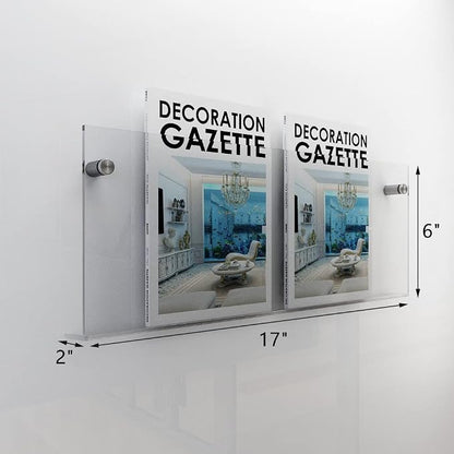 2-Pack Acrylic Magazine Holder Vinyl Records Holder, Display Floating - Image 2