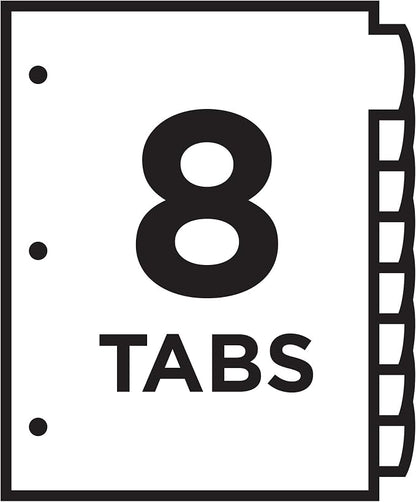 Avery Write & Erase Dividers for 3 Ring Binders, 8 Tabs per Set, Binder - Image 8