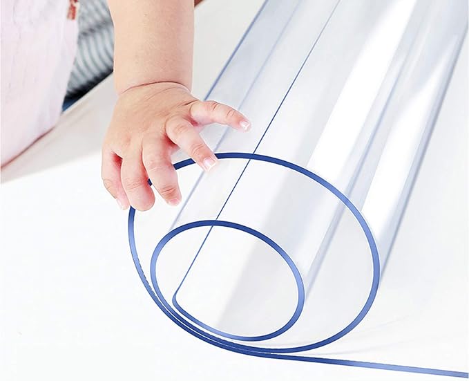 46x46 Inch Multi-Size 1.5mm Thick Square Clear PVC Table Cover Protector by Wadrac