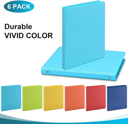 SUIN 1-inch 3 Ring Binder with 2 Interior Pockets, and School Use, 6 Pack - Image 8