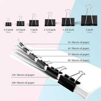 Medium Binder Clips, 36 Pack, 1-1/4 Inch, 1.25 Inch, Standard 32mm, Capacity - Image 5
