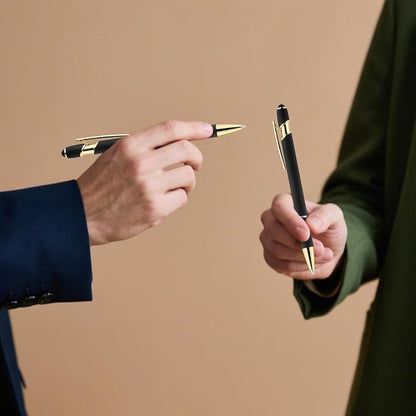 LINFANC 12 Pack Black Gold Ballpoint Pen - Image 4
