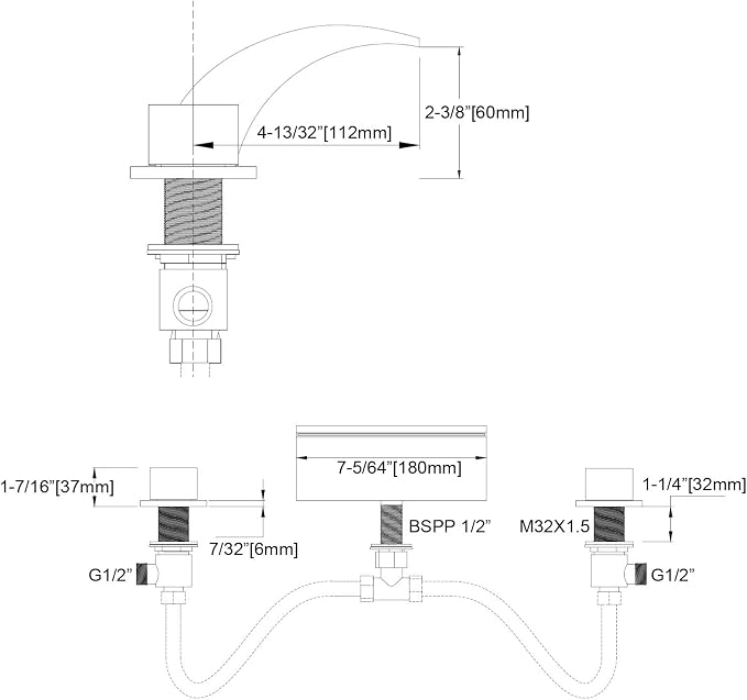 sumerain Roman Tub Faucets Brushed Nickel,Waterfall Spout for High Flow Rate,Include Valve and Trim Set - Image 6
