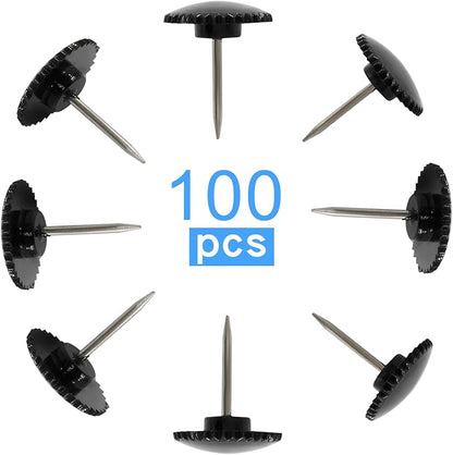 Piutouyar 100 Pcs Black Push Pins, Plastic Thumb Tacks - Image 4