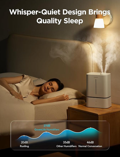 GoveeLife Smart Humidifiers for Bedroom, 4.5L Cool Mist Air Humidifiers with Scent Diffuser & Nightlight, 40H Runtime, Easy to Clean, Quiet Top Fill Ultrasonic Humidifier for Plant, Large Room, Baby - Image 7