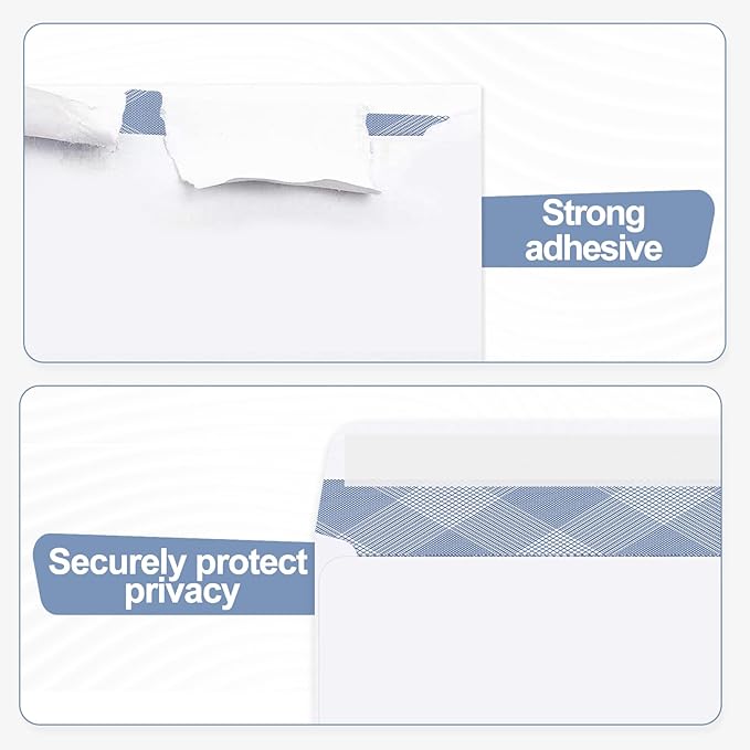 750#9 Double Window Security Envelopes, PANDRI NO.9 Self Seal White Envelopes - Image 3