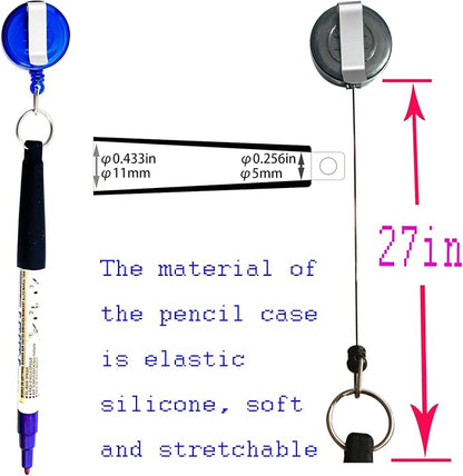 Duty Retractable Pull Pen Holder -Thick Nylon Cable- Ideal - Image 4