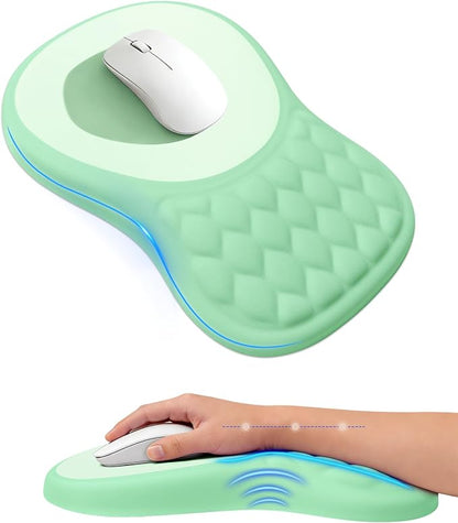 Ergonomic Mouse Pad with Wrist Rest, Slope Design Memory Foam Support, Smooth by PVIPCZ
