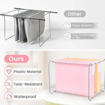 Sooez Extra Capacity Plastic Hanging File Folders, File Organizer - Image 3