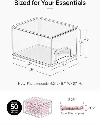 Vtopmart 8 Pack Small Clear Stackable Storage Drawers, Acrylic Bathroom Makeup - Image 2