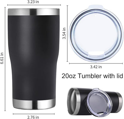 DOMICARE 20oz Tumbler with Lid Stainless Steel Tumblers Bulk, Double Wall Vacuum Insulated Coffee Travel Mug Powder Coated Tumbler, 12 Count (Pack of 1) Black - Image 5
