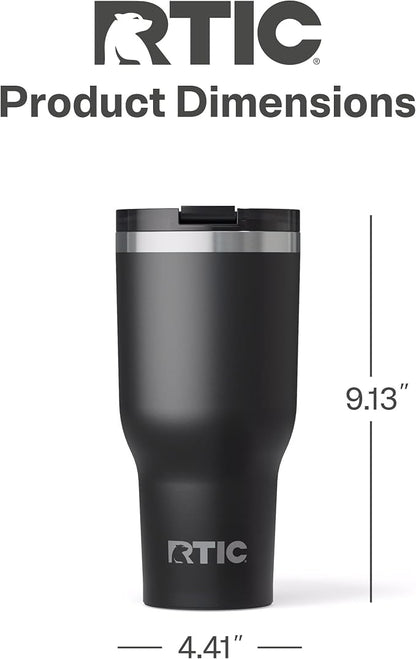 RTIC 40oz Essential Tumbler with Lid, Ceramic Lined, Insulated, Stainless Steel, Metal, Double Wall Vacuum-Insulation, Travel Cup for Iced Coffee, Tea, Hot and Cold Drink, Black - Image 5