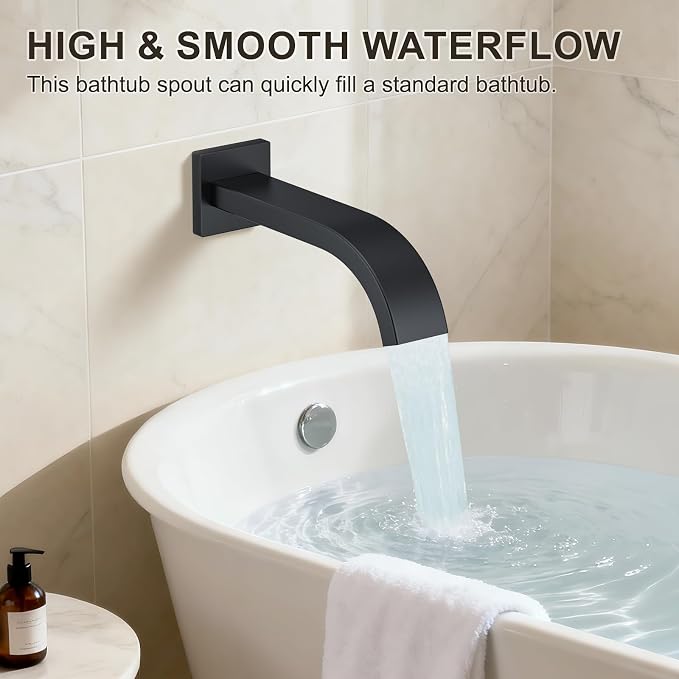 Shower System with Tub Spout, Ceiling Mounted Bathtub Shower Faucet Set, 12" Rainfall Shower Head and Handheld Shower Combo, High Pressure Shower Fixtures Set with Rough-in Valve, Matte Black - Image 3