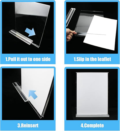 Lechay 8.5 x 11 inches Clear Table Menu Display Stand Desktop Display Stand - Image 3