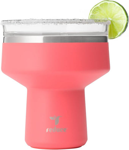 REDUCE Saltini 16 oz Cocktail Tumbler - Insulated Margarita Tumbler with Lid - Keeps Drinks Cold for 10 Hours - 360 Sippable Martini Glass Alternative - Shatterproof, Perfect for Parties - Daiquiri by Reduce