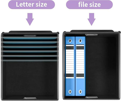 File Organizer Box with Lid, Collapsible File Folder Organizer - Image 4
