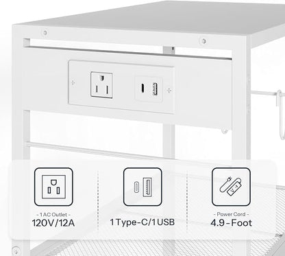 HOOBRO Industrial Printer Stand, 3-Tier Mobile Printer Table, Rolling Cart - Image 7