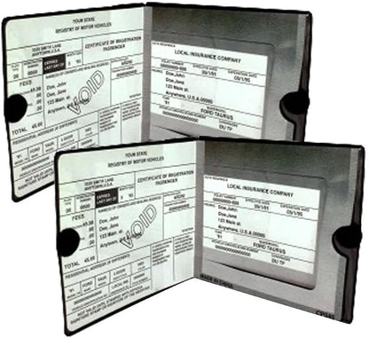 ESSENTIAL Car Auto Insurance Registration BLACK Document Wallet Holders 2 Pack by Parkez