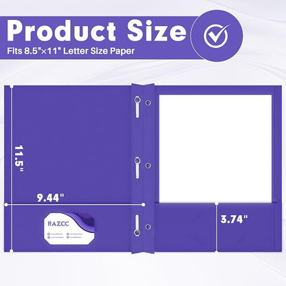 Two Pocket Folders, RAZCC 50 Pack Two Pocket Folders - Image 2