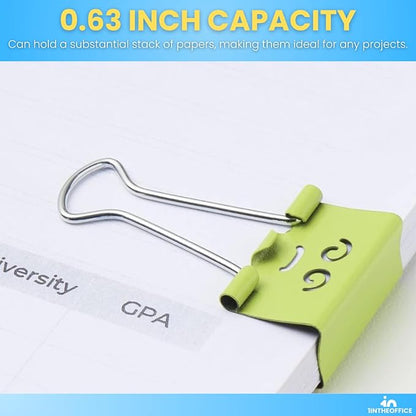 1InTheOffice Medium Cute Colored Smiley Face Binder Clips - Image 4