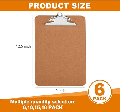 HERKKA 6 Pack Hardboard Office Clipboards - Image 2