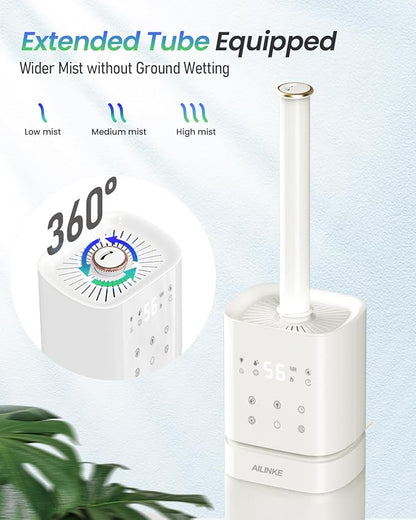 Smart Humidifier Large Room, 2.1Gal/8L Humidifiers for Bedroom with Extended Tube&Night Light, Whole House Cool Mist Humidifiers, WIFI App&Voice Control, School/Office/Warehouse, White - Image 6