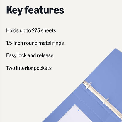 Amazon Basics 3 Ring 1.5 inch Binders - Image 2