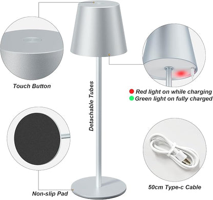 Kakanuo Silver Grey Cordless Lamp Rechargeable - Image 6