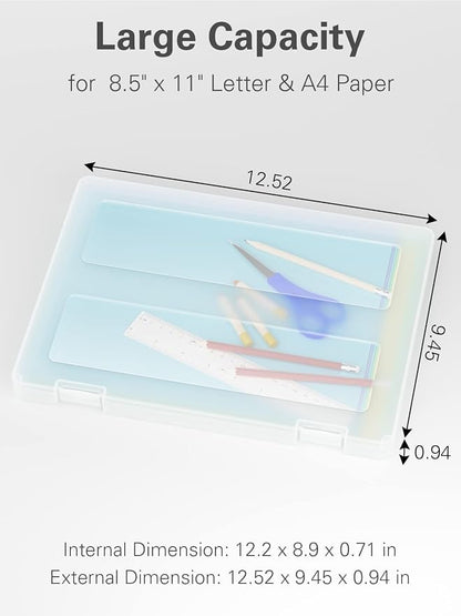 4-Pack A4 Plastic Paper Organizer Box, Scrapbook Storage - Image 2