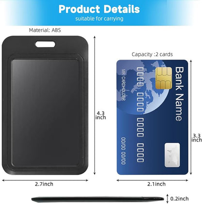 5 Pcs ID Badge Holder, Vertical Key Name Card Protector, Hard Plastic Cover - Image 3