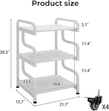 Natwind Stylish 3 Tier Printer Stand, Office Desk Side Storage Shelf, Fits Two - Image 3