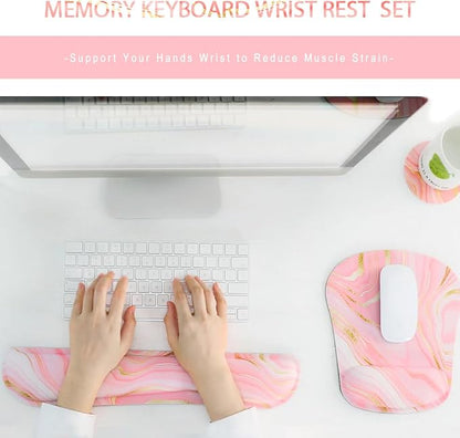 Memory Foam Ergonomic Keyboard Wrist Rest Pad and Mouse Wrist Rest Support - Image 2