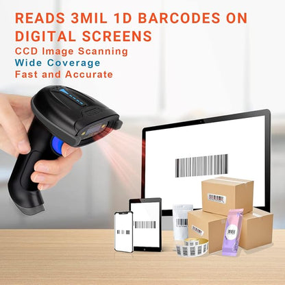 Tera Pro 1D Wireless Barcode Scanner 3 in 1 Bluetooth & 2.4G Wireless & USB - Image 3