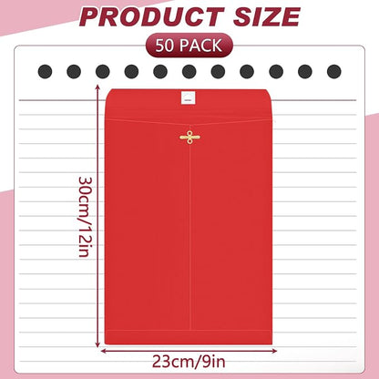 Geyee 50 Pcs 9 x 12 Inch Clasp Envelopes Letter Size Mailing Envelopes - Image 2