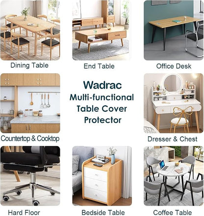 Wadrac Clear Table Protector Plastic Table Cloths PVC Night Stand Table Cover - Image 3