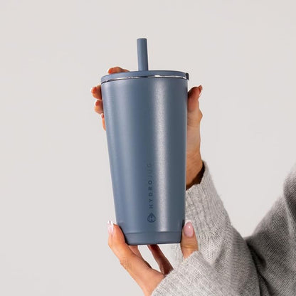 HydroJug Everyday Tumbler 20 oz – Ceramic-Lined Insulated Tumbler with Straw and Soft-Touch Lid, Cup Holder Friendly, Double-Wall Vacuum Insulation, Reusable Travel Cup – Cascade - Image 5