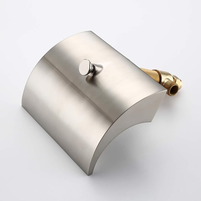 sumerain Waterfall Bathtub Faucet Brushed Nickel with Sprayer, Tub Spout with Diverter - Image 6