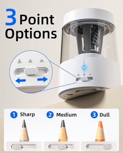 ZMOL Electric Rechargeable Pencil Sharpener, Automatic Pencil Sharpeners - Image 3