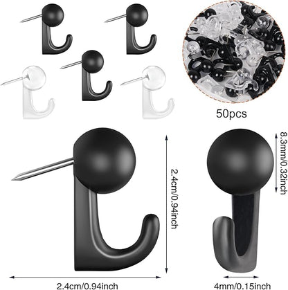 Push Pin Hooks - 50 Pieces Cork Board Hooks, Push Pins - Image 3