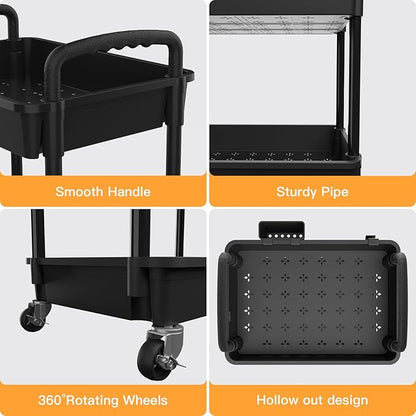 3 Tier Rolling Utility Cart - Image 2