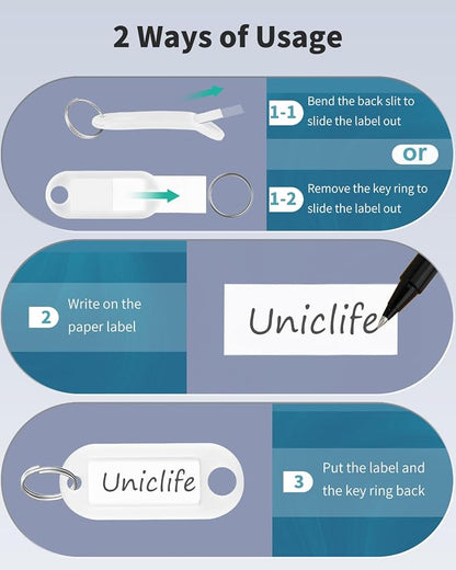 Uniclife 10 Pieces Key Tags 2 Inch Soft Plastic Key Chain Tags - Image 5