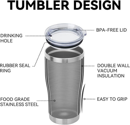 DOMICARE 20oz Tumbler with Lid Stainless Steel Tumblers Bulk, Double Wall Vacuum Insulated Coffee Travel Mug Powder Coated Tumbler, 8 Count (Pack of 1) Black - Image 4