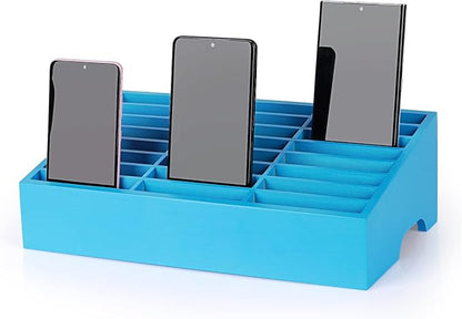 24-Grid Wooden Cell Phone Holder Desktop Organizer Storage Box by Ozzptuu