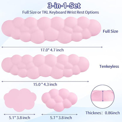 Sushret Cloud Wrist Rest Keyboard, Cloud Keyboard Wrist Pad Set - Image 7