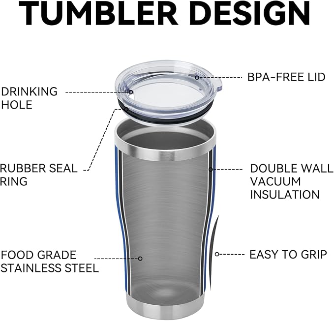 DOMICARE 20oz Tumbler with Lid Stainless Steel Tumblers Bulk, Double Wall Vacuum Insulated Coffee Travel Mug Powder Coated Tumbler, 12 Count (Pack of 1) Dark Blue - Image 4